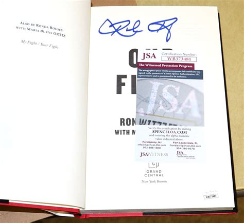 Our Fight A Memoir By Ronda Rousey NEW SIGNED JSA Certified W Card