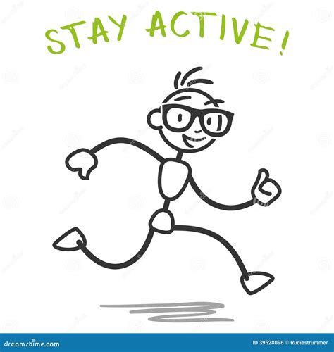 Vector Stick Man Running Fitness Slogan Stock Vector - Image: 39528096