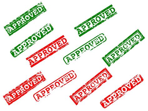 5 Red Green Approved Stamp PNG Transparent OnlyGFX