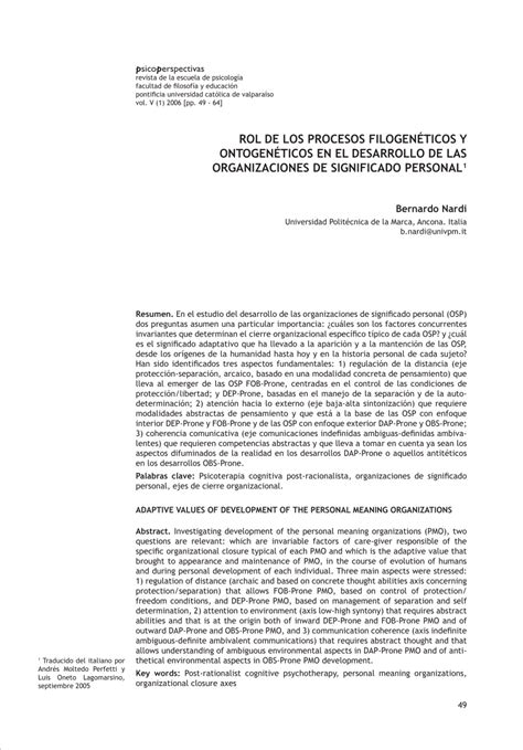 Pdf Rol De Los Procesos Filogenéticos Y Ontogenéticos En El Desarrollo De Las Organizaciones