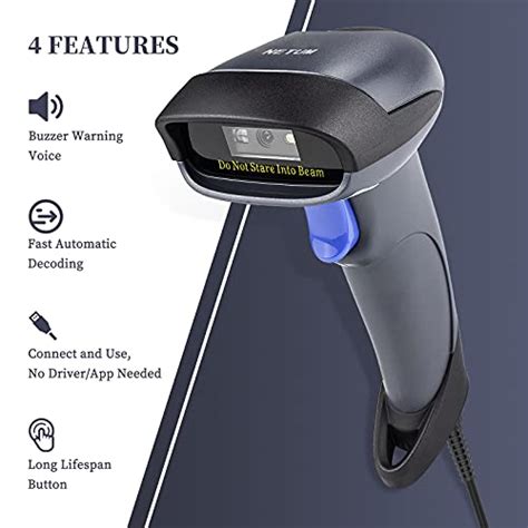 Netum 2d Barcode Scanner With Stand Usb 20 Wired Qr Code Imager Automatic Barcode Reader