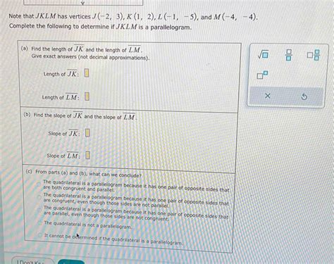 Solved Note That JKLM Has Vertices J 2 3 K 1 2 L 1 5 And M 4