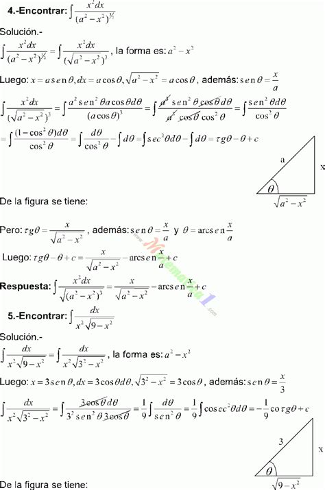 Integrales Por Sustitucion Trigonometrica Ejercicios Resueltos Pdf