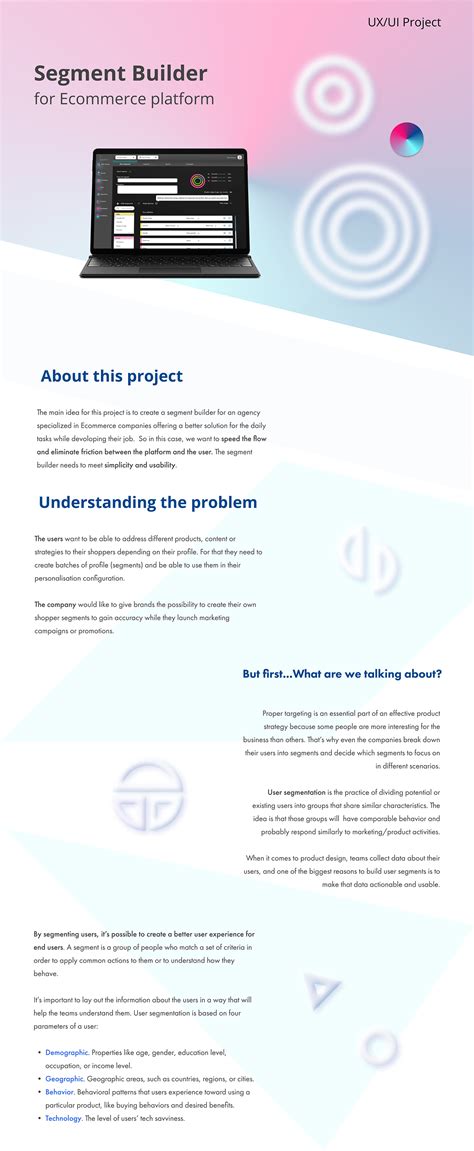 Segment builder for ecommerce on Behance