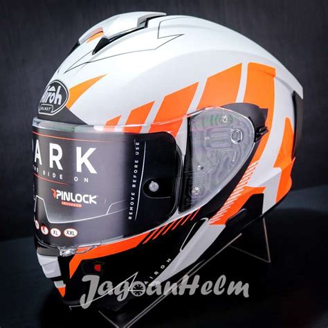 Jual Airoh Helm Spark Shogun Orange Matt Double Visor Di Seller