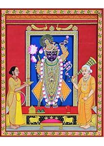 Braj Art Gallery Large Pichwai Painting Print Shrinathji Aarti Darshan