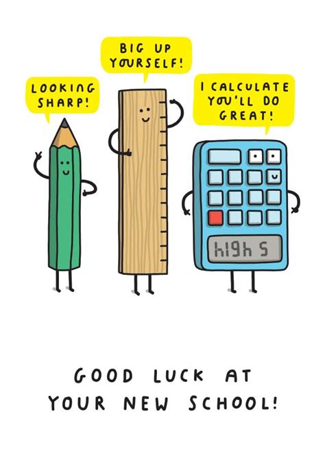 Funny Good Luck Card New School Stationary Puns Thortful