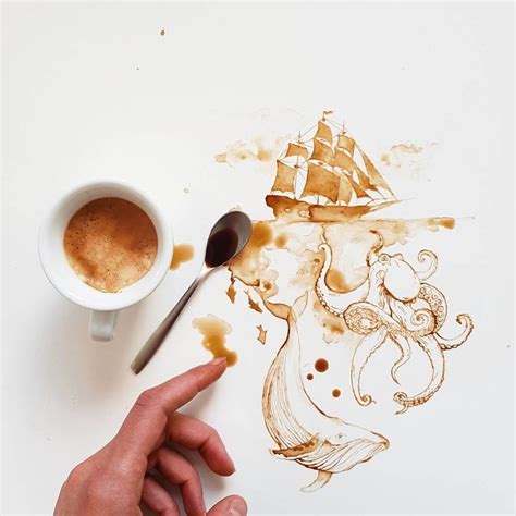 Tak Pakai Tinta 10 Karya Seni Ini Dibuat Dari Kopi