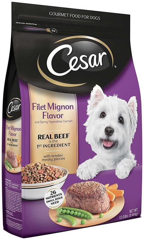 Cesar Small Breed Dry Dog Food Filet Mignon, Real Beef, 12 lb. Fast ...