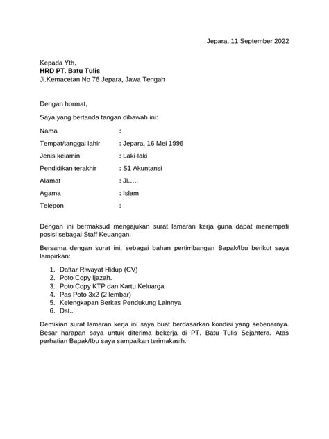 Surat Lamaran Neww Pdf