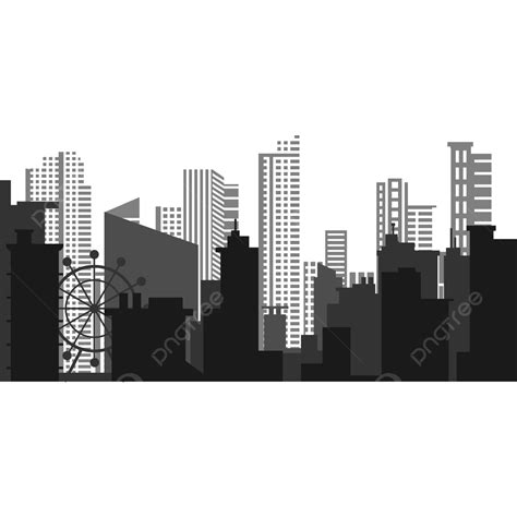 Modern City Skyline Silhouette Illustration City Silhouette City