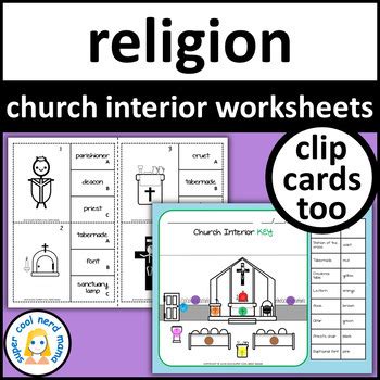 Parts Of A Catholic Church Worksheets And Clip Cards By Super Cool Nerd