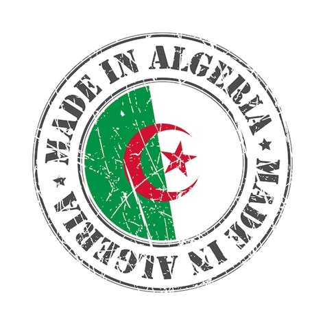 Premium Vector Made In Algeria Stamp Scratched Flag Badge Logo Vector