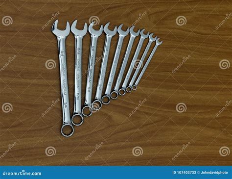 A Set Of Chrome Vanadium Spanners Stock Image Image Of Stainless