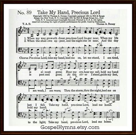 Take My Hand Precious Lord Hymns Lyrics Gospel Song Lyrics Hymn Music