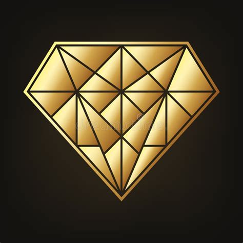 Gold Diamond Icon Vector Illustration Stock Illustration