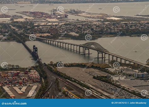 Aerial View Of The Newark Bay Bridge And The Leigh Valley Railroad Lift