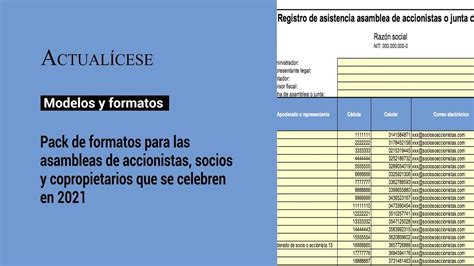 Pack De Formatos Para Las Asambleas De Accionistas Socios Y