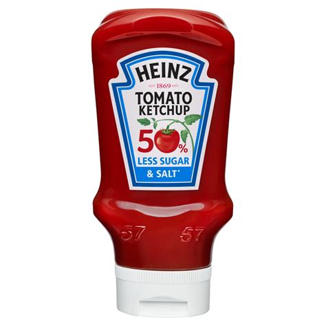 Heinz Tomato Ketchup 50 Less Sugar And Salt 435g Bestway Wholesale