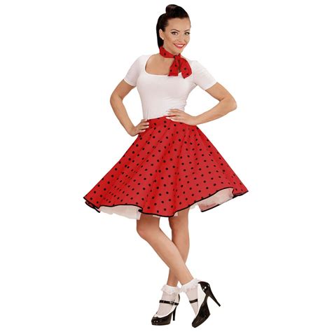 Er Jahre Petticoat Rot Rockabilly Rock Mit Halstuch Polkarock Und S