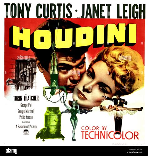 HOUDINI Poster Art Tony Curtis Janet Leigh 1953 Stock Photo Alamy