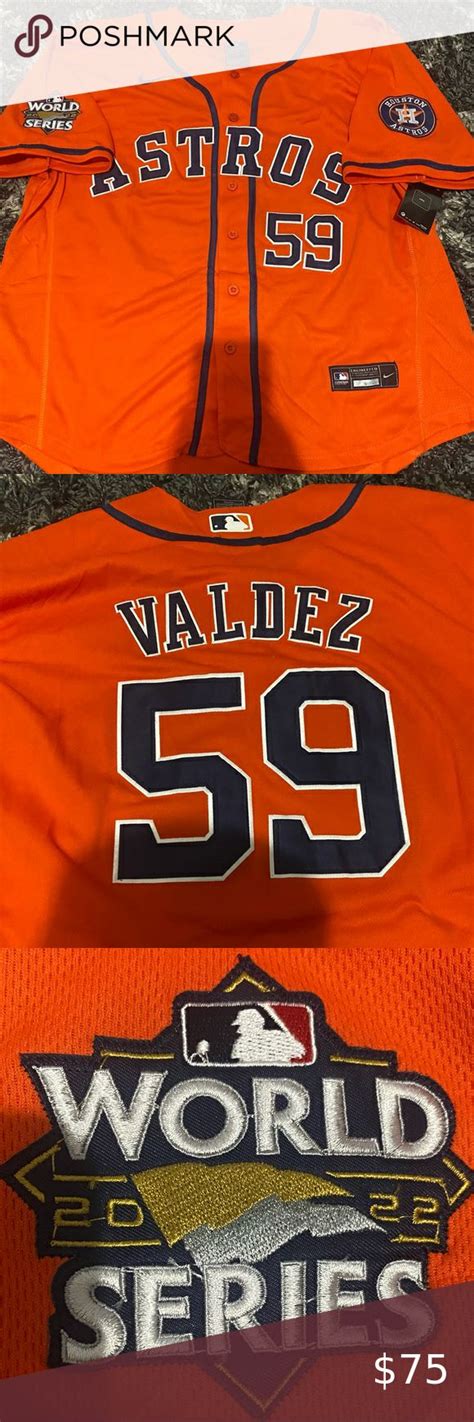 Houston Astros Mens Orange Framber Valdez Jersey W 2022 World Series