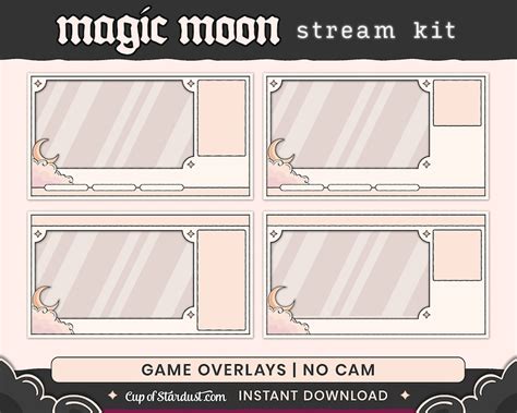 Magic Moon Stream Package Twitch Overlays Animated Videos Etsy