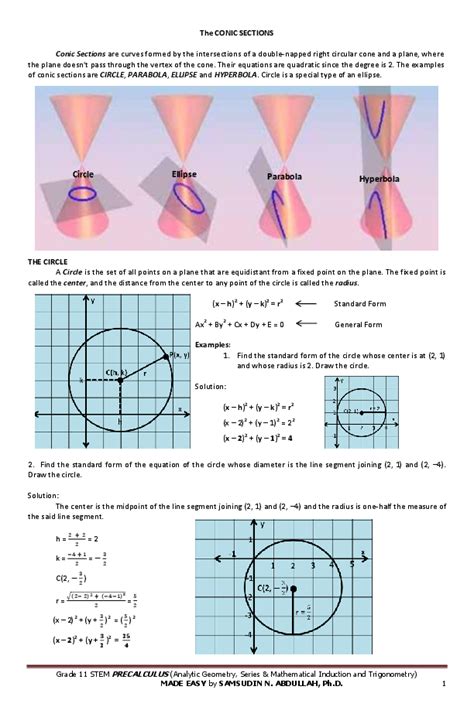 Pdf The Conic Sections