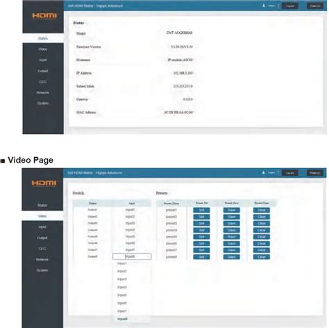 Paugge Ent Mx B X Gbps X Hdmi Matrix With Arc Function User Manual