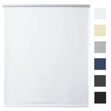 Woltu Plain Coloured Thermal Blackout Roller Blinds White X Cm