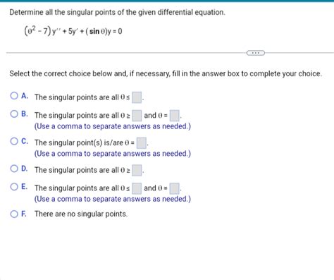 Solved Determine All The Singular Points Of The Given Chegg