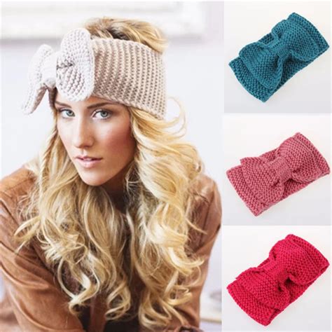 Winter Woolen Crochet Braided Elastic Headband For Women Headbands