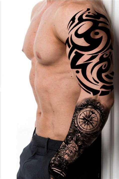 Large Waterproof Temporary Tattoos Full Arm And Half Arm Designs