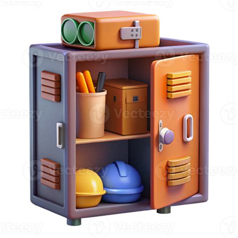 3d Render Locker Cabinet Illustration 54130542 Png