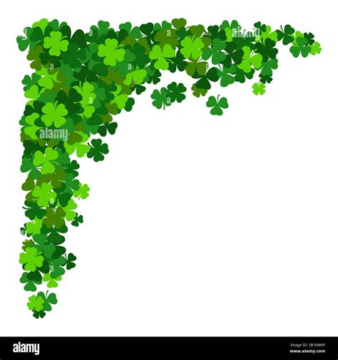 St Patricks Corner Border Of Shamrock Vector Illustration Stock