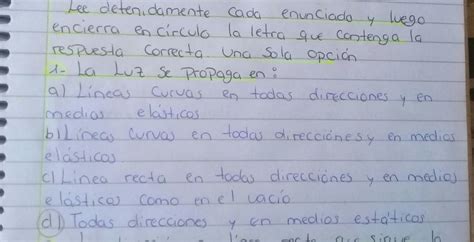 Encierra En Círculo La Letra Que Contenga La Respuesta Correcta Una Sola Opción Porfa Es De