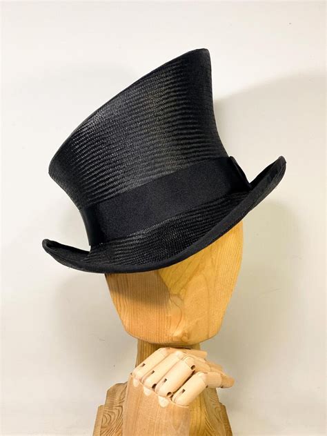 Asymmetric Top Hat Black Straw Hat Bridgerton Hatfeather Etsy