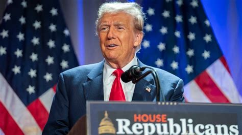 President Elect Donald Trump Speaks During A Meeting With The House Gop