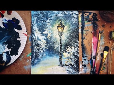 ФОНАРЬ |Поэтапное рисование красками🌨 - YouTube