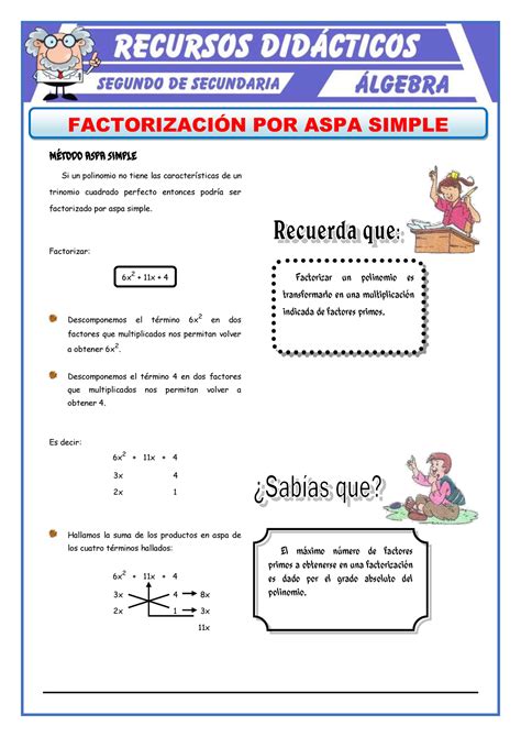 M Todo De Aspa Simple Para Segundo De Secundaria Recursosdidacticos