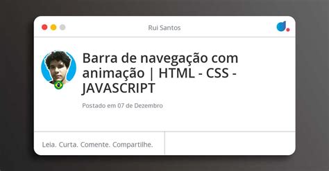 Barra de navegação animação HTML CSS JAVASCRIPT