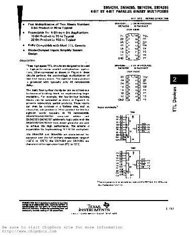 SN54284 Datasheet PDF文件下载 芯片资料查询 维库电子市场网