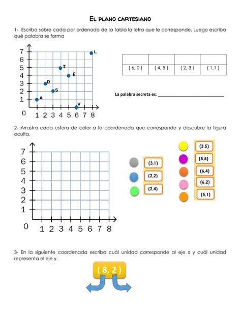 Plano Cartesiano Ficha Interactiva El Plano Cartesiano Ejercicios Images