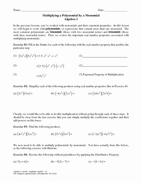 50 Multiplying And Dividing Monomials Worksheet