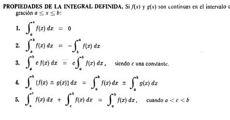 Ejercicios De Matemáticas Propiedades De La Integral Definida