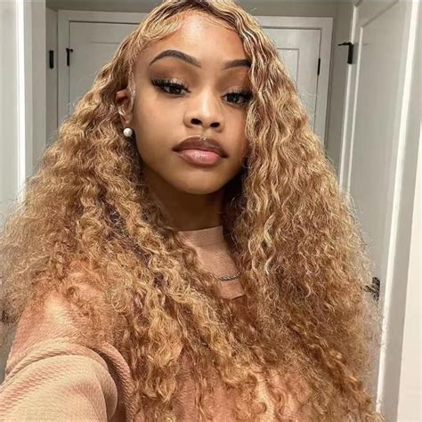 Wiggogo 27 Honey Blonde Lace Front Wig 13X6 Deep Wave Frontal Wig