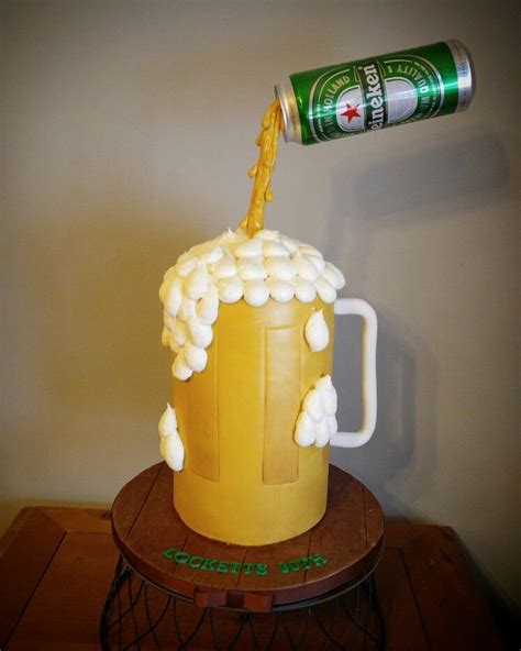 Gravity Defying Cake Beer Mug Pouring Can Sweetcreationsbycandi Beer Cake Gravity Defying