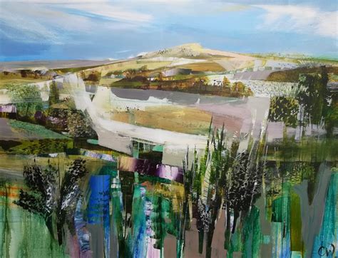Celia Wilkinson Chateaux Blue Purple Landscape Art No Naked Walls