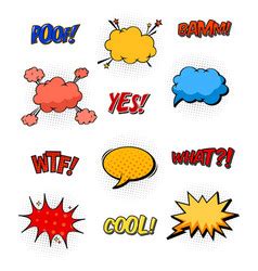 Onomatopoeia Comics Sounds In Clouds For Emotions Vector Image