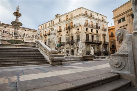 Famous Fountain Of Shame On Baroque Piazza Pretoria Palermo Si Stock Image Image Of Nude